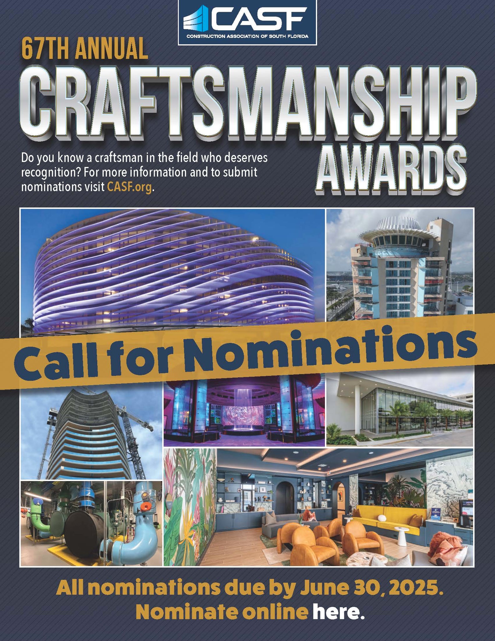 CASF AWARDS BAY TO BAY TWO KEY AWARDS AT THE 67TH ANNUAL CRAFTSMANSHIP AWARDS GALA...